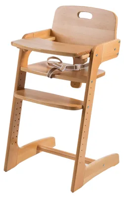 Image de Chaise haute pour escalier « Kid Up » de roba, bois massif, naturel, chaise haute évolutive pour bébés et enfants