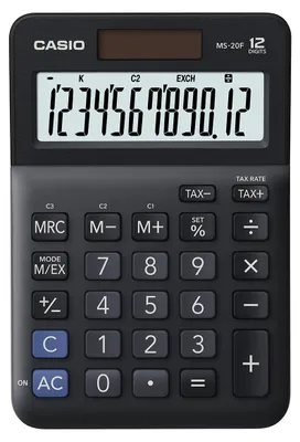 Obrázok produktu pre CASIO MS-20F, malý kalkulačka, výpočet daní, 12-miestny displej