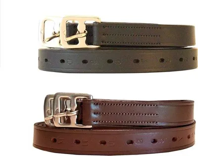 Produktbild von Famanu Steigbügelriemen - Hochwertiges Leder, 48 Zoll, Dunkelbraun