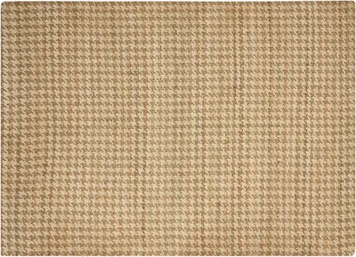 Produktbild von BELIANI Teppich Beige Jute Rechteckig 160 x 230 cm Hahnentritt Kariertes Muster Handgewebt Boho Kurzhaar für Fußbodenheizung Wohnzimmer Schlafzimmer