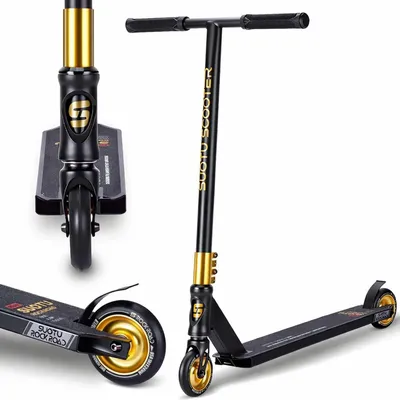 Immagine prodotto di SUOTU Monopattino acrobatico Ultra Pro nero/giallo, monopattino acrobatico per bambini dai 6 anni in su e adulti,portata massima 100 kg