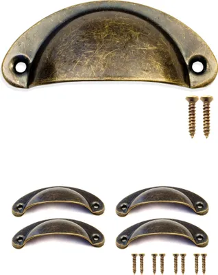 Produktbild von 'FUXXER® Antike Möbel-Griffe, Schubladen-Knöpfe, Landhaus Vintage Design, 27x22 mm, 2er Set, Bronze'