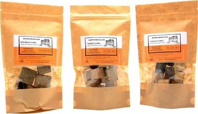 Produktbild von Eichenholzcubes 3 Packungen – Cognac + Bourbon + Whisky, Eichenholz Chips Holzspäne Eichenholzspäne