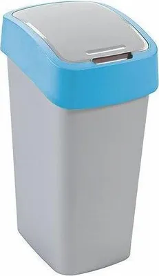 Produktbild von Abfalleimer Curver® FLIP BIN 9 Lit., silbergrau/blau