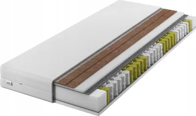 Produktbild von Matratze 120x200 24 cm DIAMANT PLUS |Zweiseitig H3 und H5 | 2x KOKOS | 7 Zonen | Taschenfederkern | Versteppter Bezug | Federkernmatratze