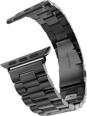 Zdjęcie produktu dla Go Go Gadget – Bransoleta do zegarka – Smartwatch – kompatybilna z Apple Watch – stal nierdzewna – czarna – 42 mm