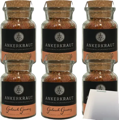 Produktbild von Ankerkraut Gulasch Gewürz Gewürzzubereitung 6er Pack (6x80g Glas) + usy Block