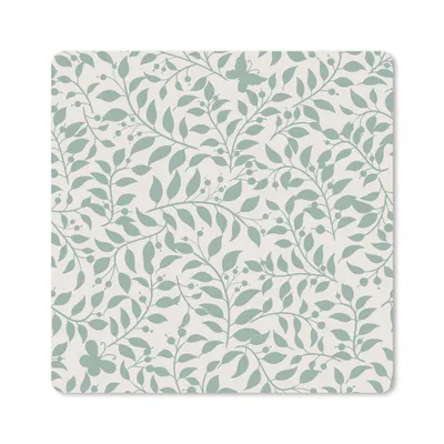 Produktbild von MuchoWow® Mauspad Mousepad Illustration eines Blumenmusters mit Blättern 30x30 cm - Mousepads - Maus Mat - Pad - Mausunterlage - Gaming