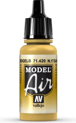 Vallejo Model Air 71420 Nº17 Earth Yellow 17ml Airbrush Farbe