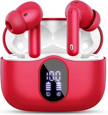 Produktbild von Kabellos Bluetooth 5.3 Sport In Ear Kopfhörer mit 4 Mikrofon, 40 std Spielzeit, LED-Anzeige, ENC Lärmreduzierung, HiFi Stereo für Arbeit und Studium