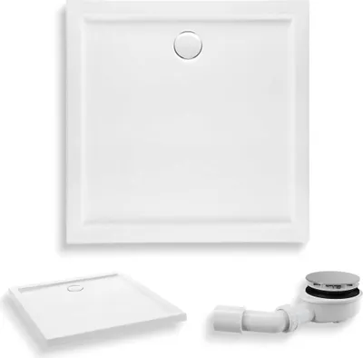 Produktbild von BADLAND Duschwanne Quadratisch Goliat 80x80x5,5 cm mit Ablaufgarnitur Gratis