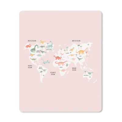Produktbild von MuchoWow® Mauspad Mousepad Karte - Kinder - Dino 19x23 cm - Mousepads - Maus Mat - Pad - Mausunterlage - Mauspads - Spielen