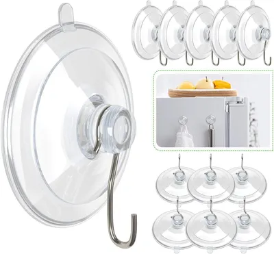 Obrázok produktu pre Prísavkový háčik 4.5 cm, 12 kusov, priehľadný, do kúpeľne
