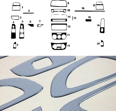 Obrázek produktu pro Interiérový dekor kokpit pro Fiat Linea 2007-2018 karbonový vzhled 20ks