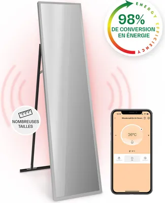 Image de Klarstein Smart Chauffage Infrarouge, 900W Radiateur Electrique, Contrôle via APP Mobile WiFi, Détection de Fenêtre Ouverte, IP24, Chauffage Mural Salle de Bain, Thermostat, Econome, Sans CO2
