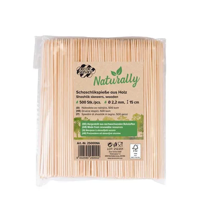 Produktbild von 3000x Schaschlikspieße aus Holz Ø2.2mm 15cm