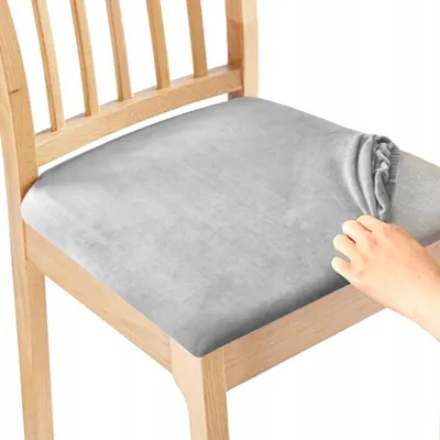 Obrázok produktu pre Elastický velúrový poťah na stoličku 40x40cm svetlosivý