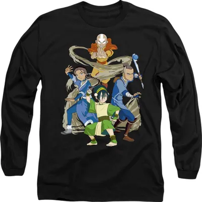 Productafbeelding van Avatar: The Last Airbender - "Team Avatar Elements" T-shirt voor heren/dames, uni, TV10716 (maat S) (zwart)