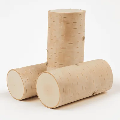Produktbild von Runde Birkenstämmchen 8 x 20 cm als Holz-Deko Bastel-Holz