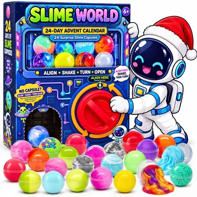 Imagen del producto de Slime Calendario de Adviento 2026 Niños con 24 Cápsulas Máquina Expendedora Set Slime Cápsulas
