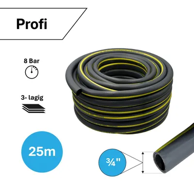 Produktbild von Profi Gartenschlauch 3/4 Zoll 25m gelb