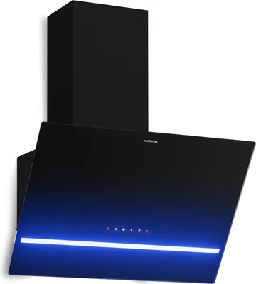 Image de Klarstein Illuminosa Hotte Aspirante 60 cm - Hotte Décorative Inclinée, 818 m³/h, A++, LED, Tactile, 3 Vitesses & Boost, Filtre Charbon, Recyclage ou Évacuation