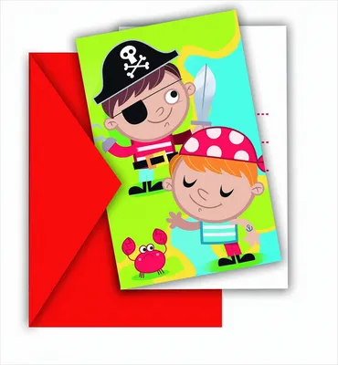 Produktbild von 12x Piraten Schatzjagd Einladungskarten mit Umschlag