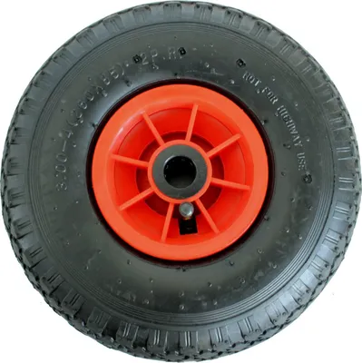 Produktbild von Sackkarrenrad Luftrad 260x85 3.00-4 Achlänge 75 mm 4PR Lagen mit Nadellager rot