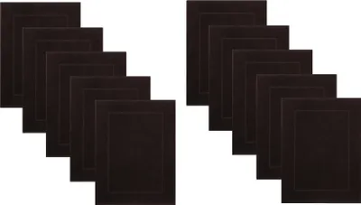Produktbild von Betz 10 Stück Badvorleger 50x70 cm PREMIUM Badematte Badteppich Duschvorleger 100% Baumwolle 650g/m²  Farbe: dunkelbraun