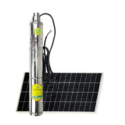 Image de Pompe submersible solaire à courant continu de 400W, avec un débit maximal de 2,5 tonnes par heure, en acier inoxydable, 48V/60V.
48V/60V, 400W