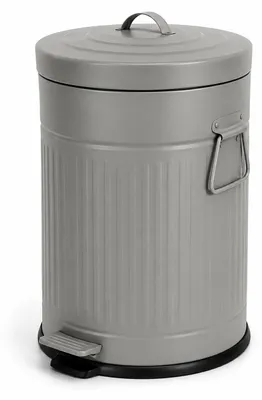 Image de Poubelle Relaxdays, 20 litres, pour cuisine, avec seau intérieur amovible, pédale, système de fermeture douce, métal, poubelle rétro, couleur grise, Image générée par une IA