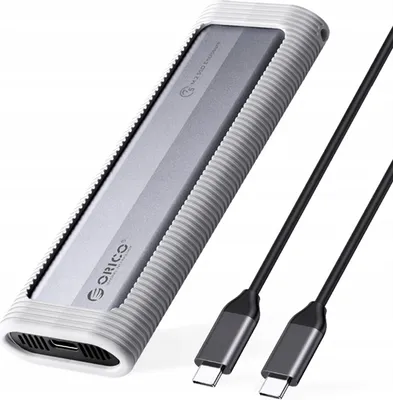 Zdjęcie produktu dla Kieszeń obudowa na dysk AXM2F M.2 SATA SSD USB-C - szara