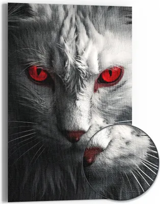 Produktbild von DEQORI Hybrid Leinwand Bild 60x90 cm 'Mystischer Blick' Wandbild Glas flach modern