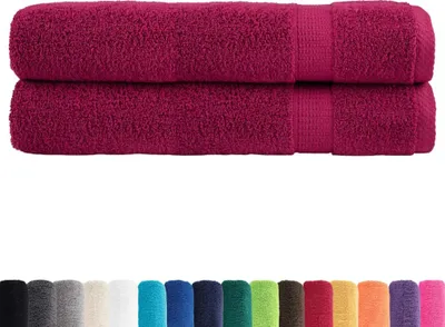 Produktbild von vidaXL Premium Handtücher SOLUND 2 Stk. Bordeaux 100x200 cm 600 g/m²