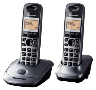 Zdjęcie produktu dla Panasonic KX-TG2512, Telefon w systemie DECT, Zestaw słuchawkowy bezprzewodowy, Głośnik, 50 wejścia, Nazwa i identyfikacja dzwoniącego, Szary