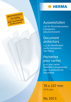 Produktbild von Herma 5015 5015 Obálky na průkazy totožnosti - 76x107 mm pro průkazy totožnosti, embosované, odolné proti dokumentům