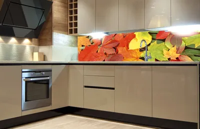 Produktbild von Küchenrückwand Folie selbstklebend BLÄTTER 180 x 60 cm - Klebefolie - Dekofolie - Spritzschutz für Küche -