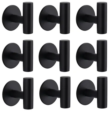 Imagen del producto de Juego de 9 ganchos autoadhesivos para baño y cocina, que incluye ganchos para albornoces, ganchos para toallas y ganchos autoadhesivos para la pared