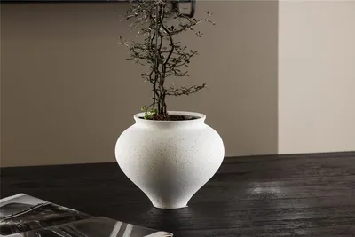 Produktbild von Keramik Vase RILLS Ø18CM - Dekovase / Blumentopf