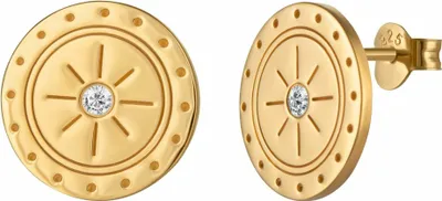 Produktbild von cai Ohrstecker 925/- Sterling Silber 1,3cm gelb Weißtopas weiß 274220138