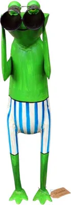 Produktbild von Gartenfigur Frosch Spanner Badehose blau