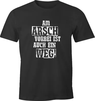 Produktbild von Herren T-Shirt Am Arsch vorbei ist auch ein Weg Spruch Fun-Shirt Moonworks® anthrazit S