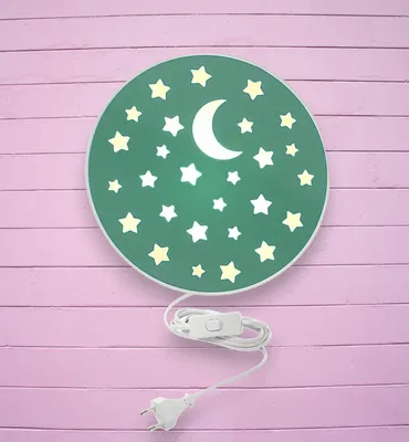 Produktbild von Kinderwandlampe Ø 25cm Mond Sterne