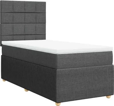 Produktbild von vidaXL Boxspringbett mit Matratze Dunkelgrau 100x200 cm Stoff