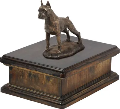 Zdjęcie produktu dla Art-Dog Urna dla zwierzęcia – Bokser II – odlew z proszku brązu i żywicy