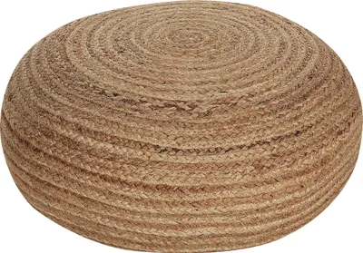 Produktbild von BELIANI Pouf Beige aus Jute ø 50 cm Rund Natur Bodenkissen für Wohnzimmer Schlafzimmer Kinderzimmer