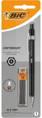 Image de Bic - porte-mines, blister de 1 pièce + 12 recharges (es), noir, 0.7 mm