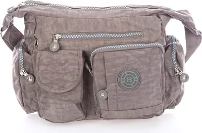 Produktbild von Bag Street Leichte Reise Umhängetasche Crinkle Nylon Mittelgroße Grau