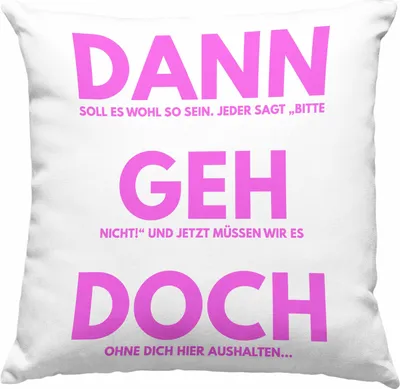 Produktbild von Trendation - Jobwechsel Deko-Kissen mit Füllung 40x40 Geschenk Kollegin Lustig Abschiedsgeschenk Sprüche Dann Geh Doch Abschied Neuer Job Frauen (Grau)