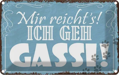 Produktbild von vianmo Blechschild 20x30 cm mir reicht`s ich geh Gassi Dekoration Spruch Zitat